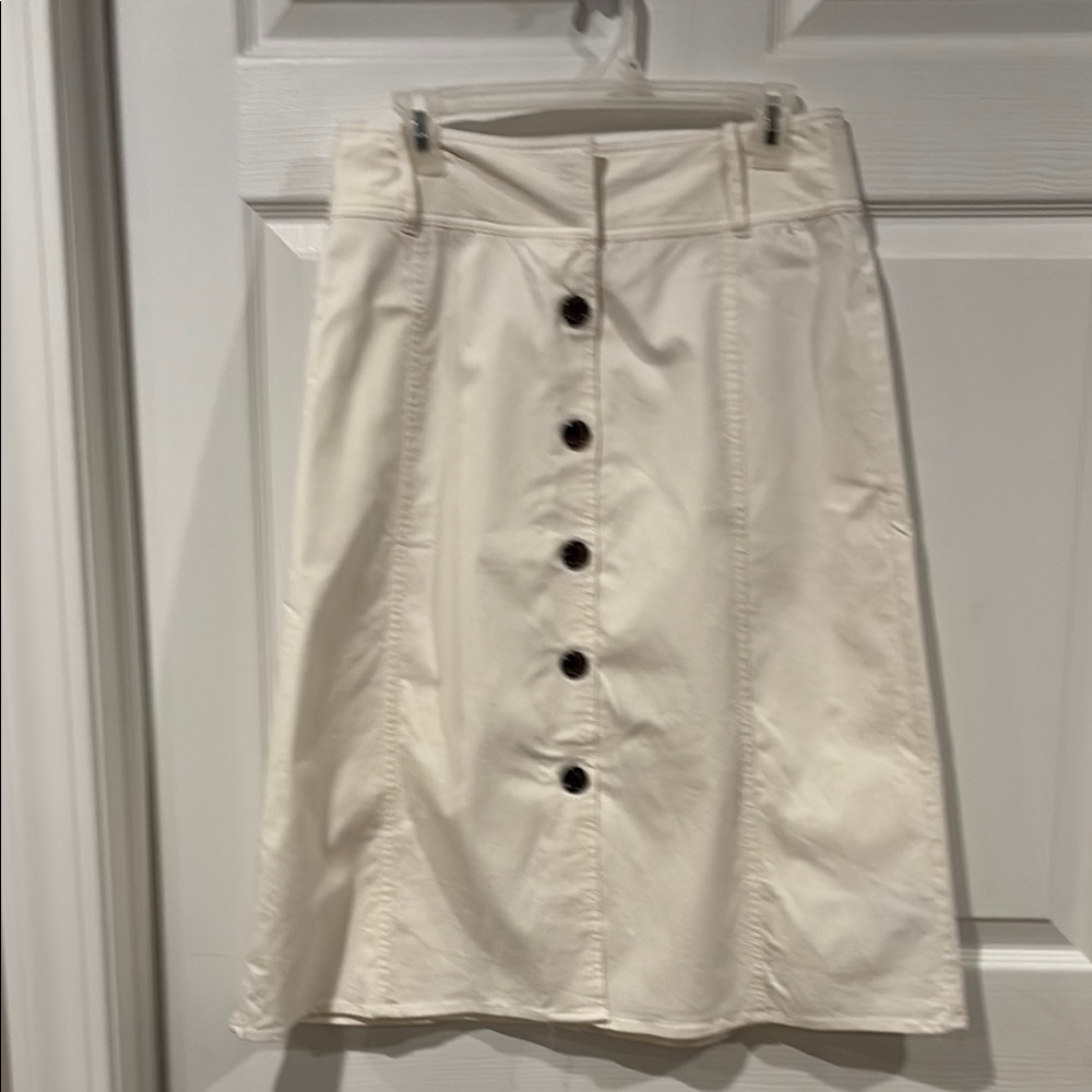NEW! Worthington Cream A-Line Button-Front Skirt